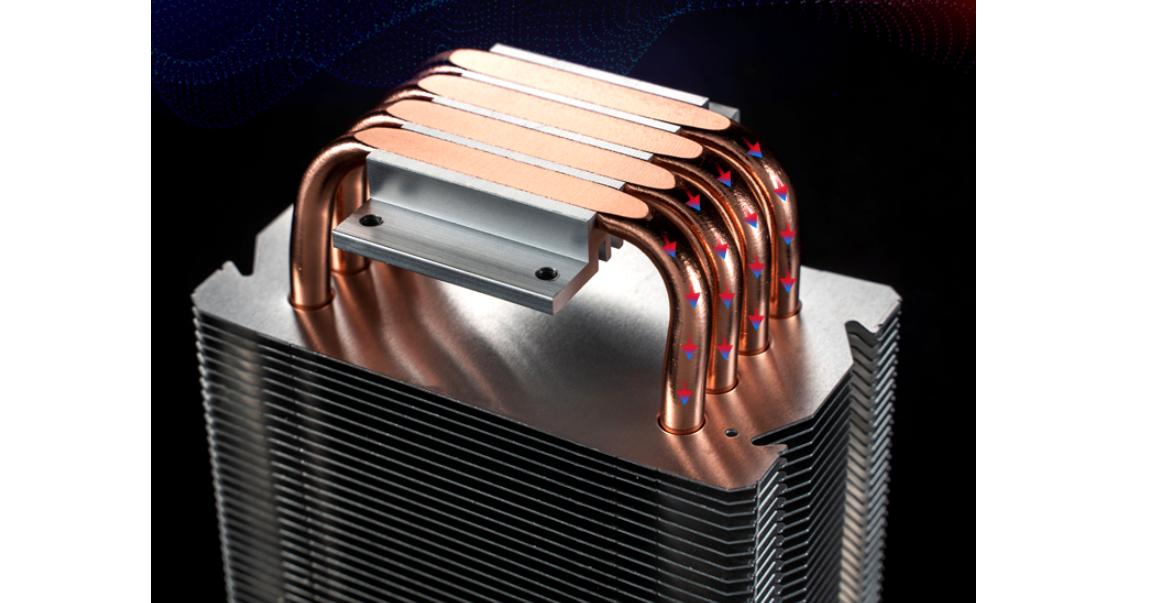 Tản nhiệt khí Jonsbo CR-1400 với các ống đồng tiếp xúc trực tiếp với bề mặt của CPU, cho khả năng hấp thụ nhiệt tối đa.